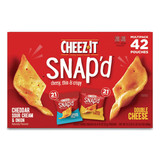 Cheez-It KEB11500 Snap'd Crackers Variety Pack, Cheddar Sour Cream and Onion; Double Cheese, 0.75 oz Bag, 42/Carton