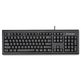 Kensington KMW64370 Keyboard for Life Slim Spill-Safe Keyboard, 104 Keys, Black