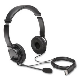 Kensington KMWK97601WW Hi-Fi Headphones with Microphone, 6 ft Cord, Black