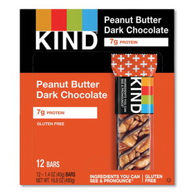 Kind KND17256 Plus Nutrition Boost Bar, Peanut Butter Dark Chocolate/protein, 1.4 Oz, 12/box