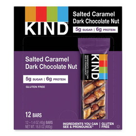 KIND KND26961 Nuts and Spices Bar, Salted Caramel and Dark Chocolate Nut, 1.4 oz, 12/Pack