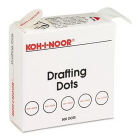 Koh-I-Noor KOH25900J01 Adhesive Drafting Dots W/dispenser, 7/8in Dia, White, 500/box
