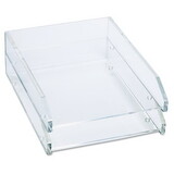 KANTEK INC. KTKAD15 Double Letter Tray, Two Tier, Acrylic, Clear