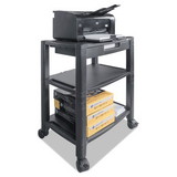 Kantek KTKPS640 Height-Adjustable Deskside Printer Cart, Plastic, 3 Shelves, 1 Drawer, 60 lb Capacity, 20
