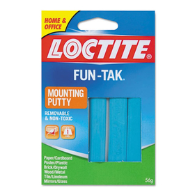 Loctite LOC1270884 Fun-Tak Mounting Putty, Repositionable and Reusable, 6 Strips, 2 oz