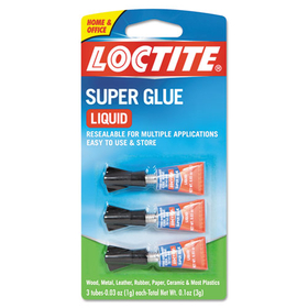 Loctite LOC1710908 Super Glue, 0.11 oz, Dries Clear, 3/Pack