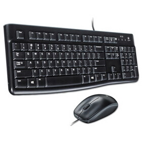 Logitech LOG920002565 MK120 Wired Keyboard + Mouse Combo, USB 2.0, Black
