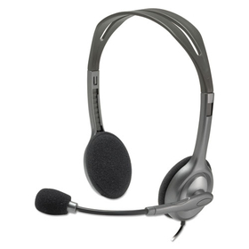 Logitech 981-000612 H111 Binaural Over-the-Head, Stereo Headset, Black/Silver