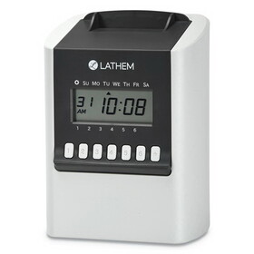 Lathem Time LTH700E 700E Calculating Time Clock, Digital Display, White