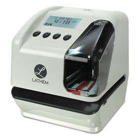 Lathem Time LTHLT5000 LT5000 Electronic Time and Date Stamp, Digital Display, Cool Gray