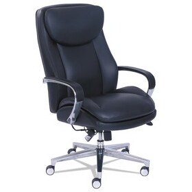 La-Z-Boy LZB48957 Commercial 2000 High-Back Executive Chair, Dynamic Lumbar Support, Supports 300lb, 20" to 23" Seat Height, Black, Silver Base
