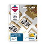 Maco MACML0200 Cover-All Opaque Laser/Inkjet Shipping Labels, Internet Format, 5.5 x 8.5, White, 2 Labels/Sheet, 100 Sheets/Box