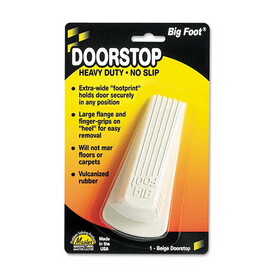 Master Caster MAS00900 Big Foot Doorstop, No Slip Rubber Wedge, 2 1/4w X 4 3/4d X 1 1/4h, Beige