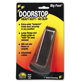 Master Caster MAS00920 Big Foot Doorstop, No Slip Rubber Wedge, 2 1/4w X 4 3/4d X 1 1/4h, Brown