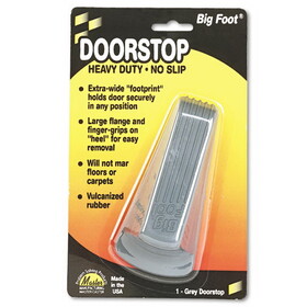Master Caster MAS00941 Big Foot Doorstop, No Slip Rubber Wedge, 2 1/4w X 4 3/4d X 1 1/4h, Gray