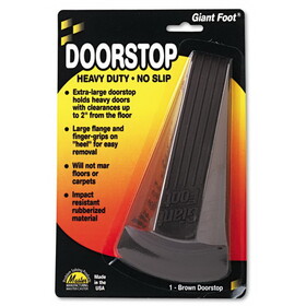 Master Caster MAS00964 Giant Foot Doorstop, No-Slip Rubber Wedge, 3-1/2w X 6-3/4d X 2h, Brown