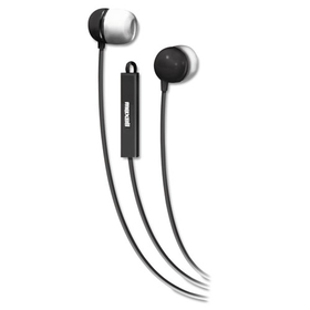 Maxell MAX190300 In-Ear Buds with Built-in Microphone, 4 ft Cord, Black