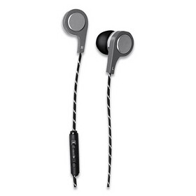 Maxell MAX199600 Bass 13 Metallic Earbuds with Microphone, 4 ft Cord, Silver