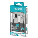 Maxell 199725 B-13 Bass Earbuds with Microphone, White, 52