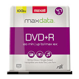 MAXELL CORP. OF AMERICA MAX639016 Dvd+r Discs, 4.7gb, 16x, Spindle, Silver, 100/pack