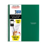 Five Star MEA06210 Wirebound Notebook, College Rule, 8 1/2 X 11, 3 Subject, 150 Sheets
