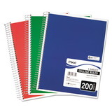 Mead MEA06780 Spiral Notebook, 5-Subject, Medium/College Rule, Randomly Assorted Cover Color, (200) 11 x 8 Sheets