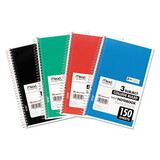 Mead MEA06900 Spiral Bound Notebook, Perforated, College Rule, 6 X 9 1/2, White, 150 Sheets