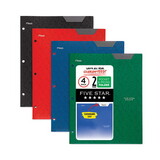Five Star MEA38049 Two-Pocket Stay-Put Plastic Folder, 11 x 8.5, Assorted, 4/Pack