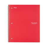 Five Star MEA5200 Wirebound Notebook with Two Pockets, 1-Subject, Wide/Legal Rule, Red Cover, (100) 10.5