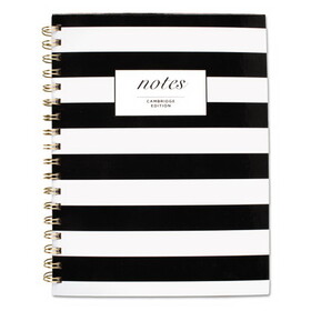Cambridge 59012 Black & White Striped Hardcover Notebook, 1 Subject, Wide/Legal Rule, Black/White Stripes Cover, 9.5 x 7.25, 80 Sheets