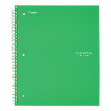 Five Star MEA72055 Wirebound Notebook with Two Pockets, 1-Subject, Medium/College Rule, Green Cover, (100) 11 x 8.5 Sheets