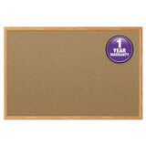 Mead MEA85367 Economy Cork Board with Oak Frame, 48 x 36, Tan Surface, Oak Fiberboard Frame