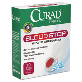 Curad MIICUR0055 Bloodstop Sterile Hemostat Gauze Pad, 1 X 1, 10/box