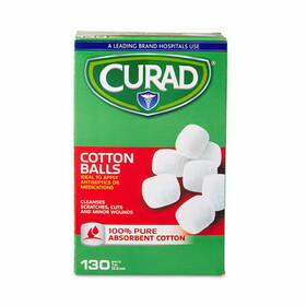Curad MIICUR110163RB Sterile Cotton Balls, 1", 130/Box