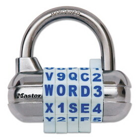 MASTER LOCK COMPANY MLK1534D Password Plus Combination Lock, Hardened Steel Shackle, 2 1/2" Wide, Silver