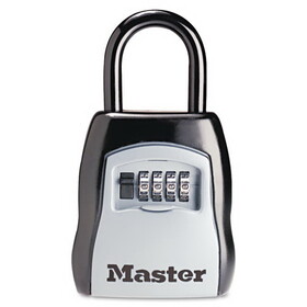 MASTER LOCK COMPANY MLK5400D Locking Combination 5 Key Steel Box, 3 1/2w X 1 5/8d X 4h, Black/silver
