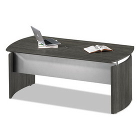 Safco MLNMNDT72LGS Medina Series Laminate Curved Desk Top, 72" x 36", Gray Steel