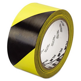 3M MMM02120043181 766 Hazard Marking Vinyl Tape, 2" x 36 yds, Black/Yellow