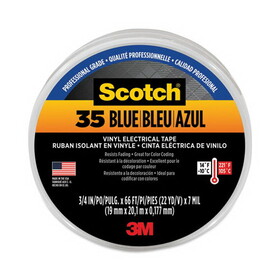 3M 10836-DL-10 Scotch 35 Vinyl Electrical Color Coding Tape, 3/4" x 66ft, Blue