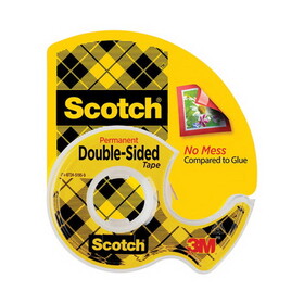 Scotch MMM137 665 Double-Sided Permanent Tape W/hand Dispenser, 1/2" X 450", Clear