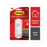 Command 17003ES General Purpose Hooks, Large, 5 lb Cap, White, 1 Hook and 2 Strips/Pack