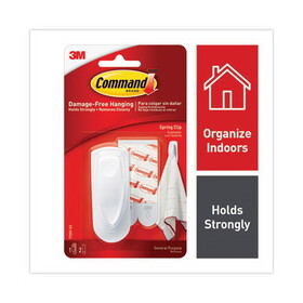 Command MMM17005ES Spring Hook, 1 1/8w x 3/4d x 3h, White, 1 Hook/Pack