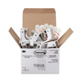 Command MMM17007S6NA Broom Gripper, 3.12 x 1.85 x 3.34, White/Gray, 6 Grippers/16 Strips/Pack