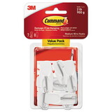 Command 17065-7ES General Purpose Wire Hooks, Medium, 2 lb Cap, White, 7 Hooks and 8 Strips/Pack