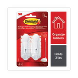 Command 17068ES General Purpose Wire Hooks, Medium, 3 b Cap, White, 2 Hooks and 4 Strips/Pack