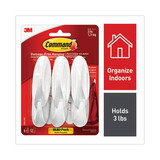 Command 170816ES Designer Hooks, Plastic, White, 3 lb Cap, 6 Hooks and 12 Strips/Pack