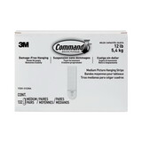 Command MMM17201S132NA Picture Hanging Strips, Value Pack, Medium, Removable, Holds Up to 12 lbs, 0.75 x 2.75, White, 132 Pairs/Pack