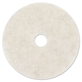3M MMM18209 Ultra High-Speed Natural Blend Floor Burnishing Pads 3300, 19" Diameter, White, 5/Carton