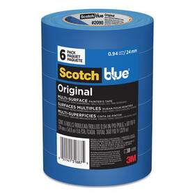 Scotch MMM209024EVP Painter's Tape, .94" X 60yds, 3" Core, Blue, 6/pack