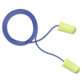 3M MMM3111250 E-A-Rsoft Yellow Neon Soft Foam Earplugs, Corded, Regular Size, 200 Pairs/Box